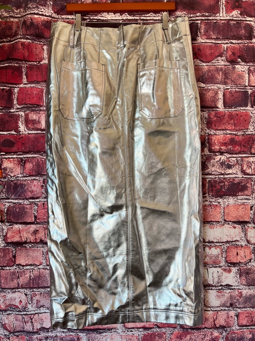 By Anthropologie The Colette Metallic Maxi Skirt Silver - Picture 5 of 6